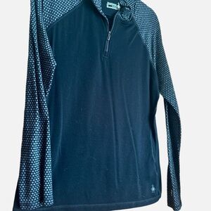 Black and Gray Quarter-Zip Smartwool Pullover